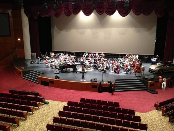 The GSO rehearsing with Hilary Kole for Bond and Beyond ! — at Westover Church. 