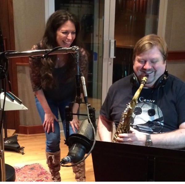 In the studio laying down the sax track with Joel Frahm